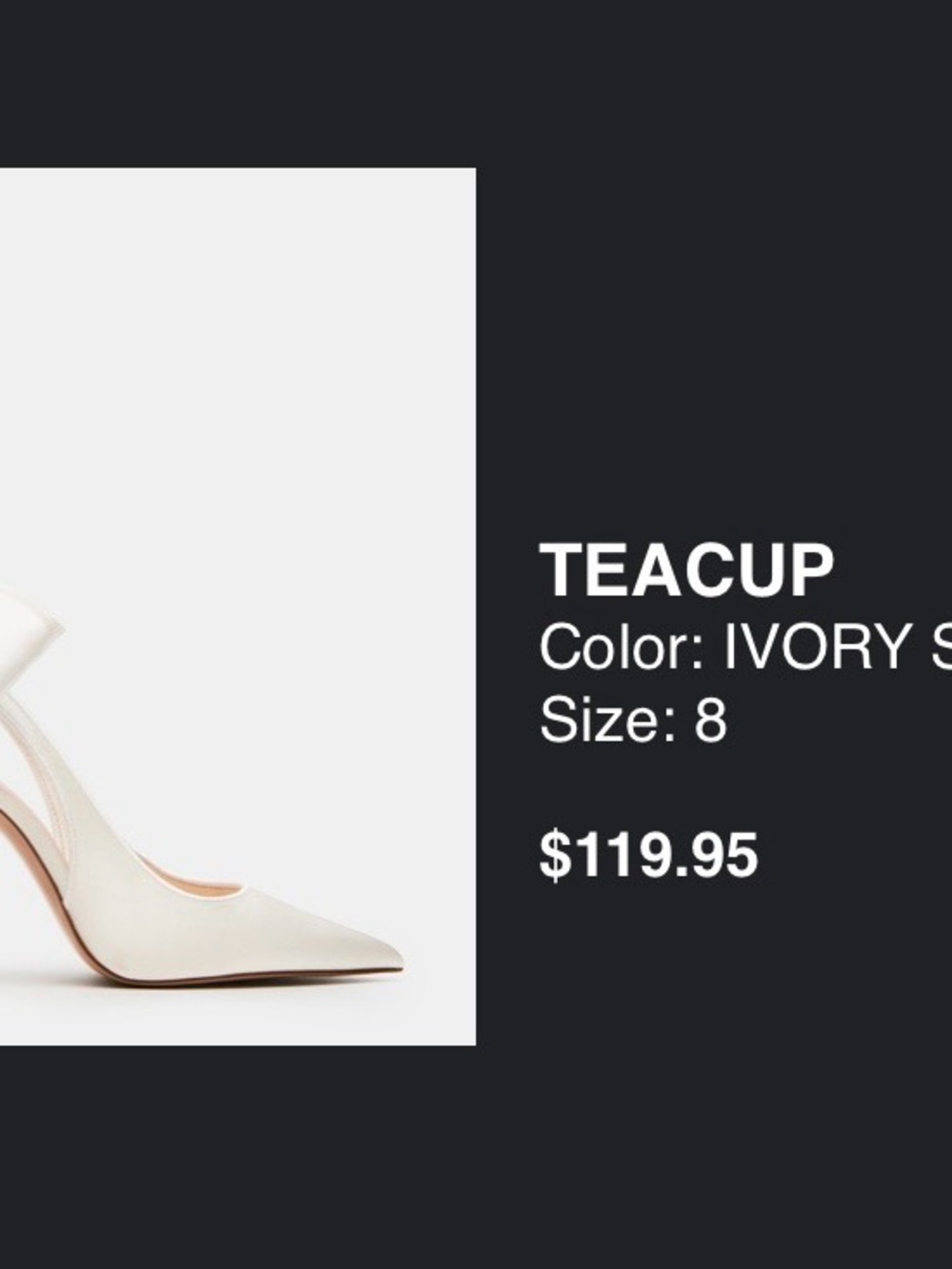 Steve Madden Ivory Pointed Toe Teacup Pump - NEVER WORN BRAND NEW IN BOX